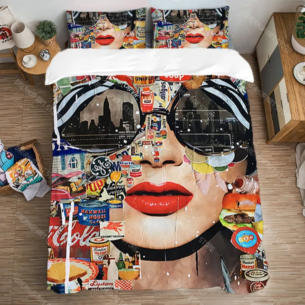 

Queen Bed Comforter Sets Dadaism Bedding Set Double Size Duvet Covers Quilt Cover Set Art Pillowcase Fashion Linen Home Textile