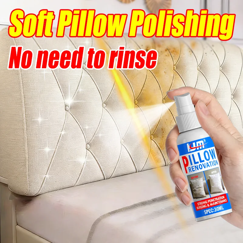KJM No-Rinse Stain Remover Spray 30ML- Whitening & Yellowing Cleaner for Pillows, Mattresses, Sofas, Clothes and Home Textiles