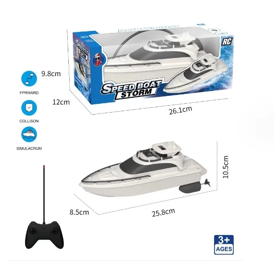 Hogesnelheid RC-bootspeelgoed voor jongens Waterdicht elektrisch mini-schipmodel Krachtig zeilschip met afstandsbediening voor waterspel voor volwassenen
