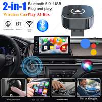 2 in 1 AI Box Mini Adapter Wired To Wireless CarPlay Dongle Android Auto Adapter Smart Box Car Accessories Intelligent System