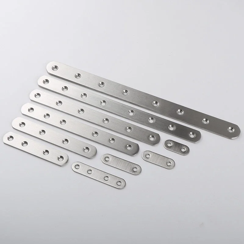 Stainless Steel Flat Straight Brace Bracket Mending Fixing Connection Plate For Furniture Repairing Corner Brackets﻿ 40mm-300mm