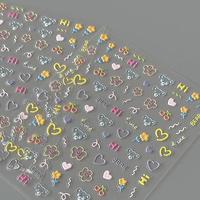 1/3PCS New Cute Nail Sticker Cartoon Soft Embossed Cartoon Stickers Self Adhesive Nail Art Decoration Decal Nail Art Sticker