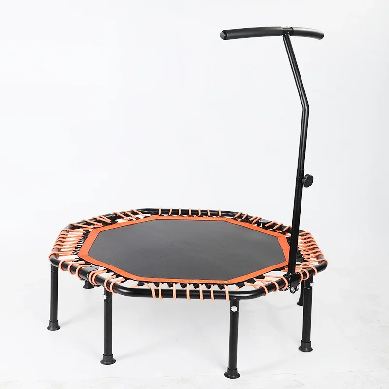 202640Inch Gym Fitness Unisex Adjustable Height Handrail Portable Rebounder Trampoline For Women Fitness And Fun