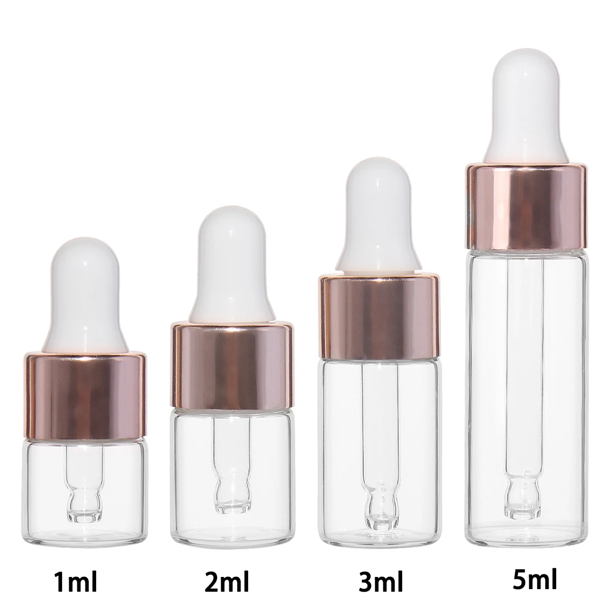 20/50/100pcs 1ml/2ml/3ml/5ml 투명 유리 Dropper 병 유리 피펫 아로마 테라피 액체 병 