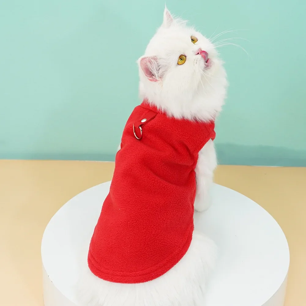 Polar Fleece Suit Clothes for a  Clothes Pet Cats Accessories Solid Color Pets Hoodie Home Garden Air Fryer Fashion Christmas