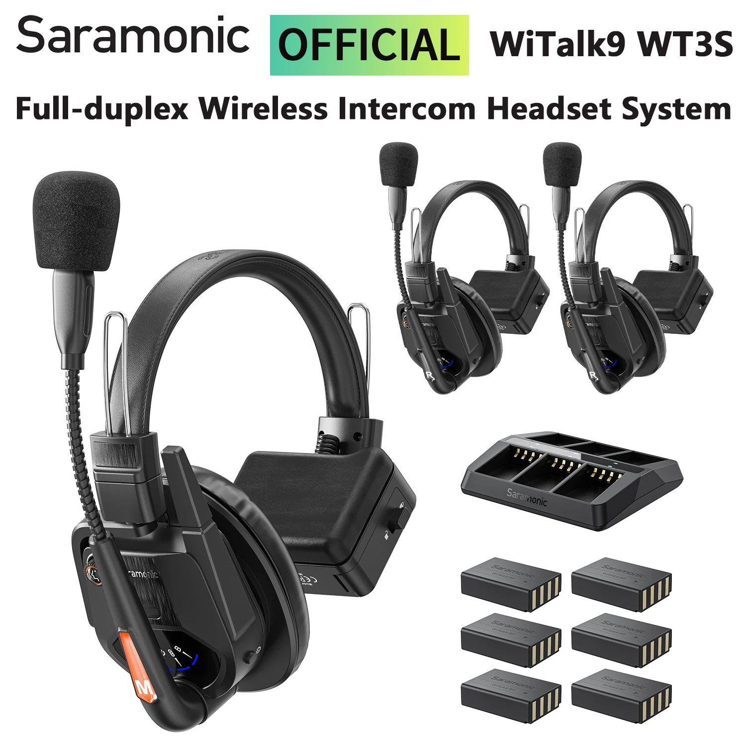 

Saramonic Witalk9 WT3S Wireless Headset Full-duplex Intercom Communication System for Filmmaking Live performances Sports Events