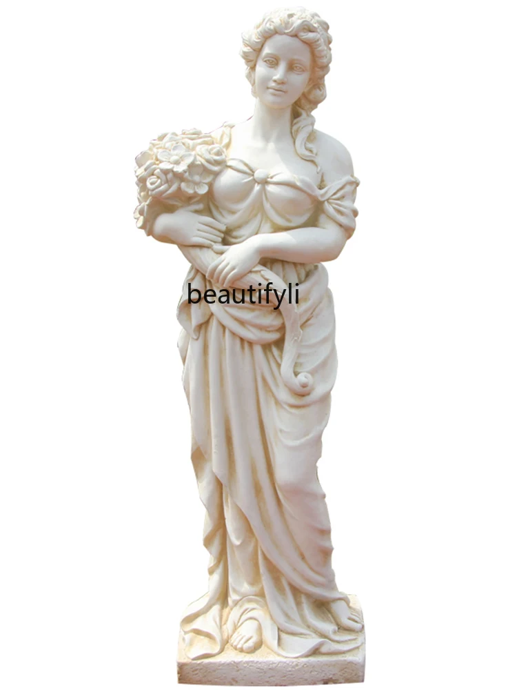 European Character Statue Indoor and Outdoor Garden Landscape Wedding Decoration Decoration Courtyard Holding Fruit Lady