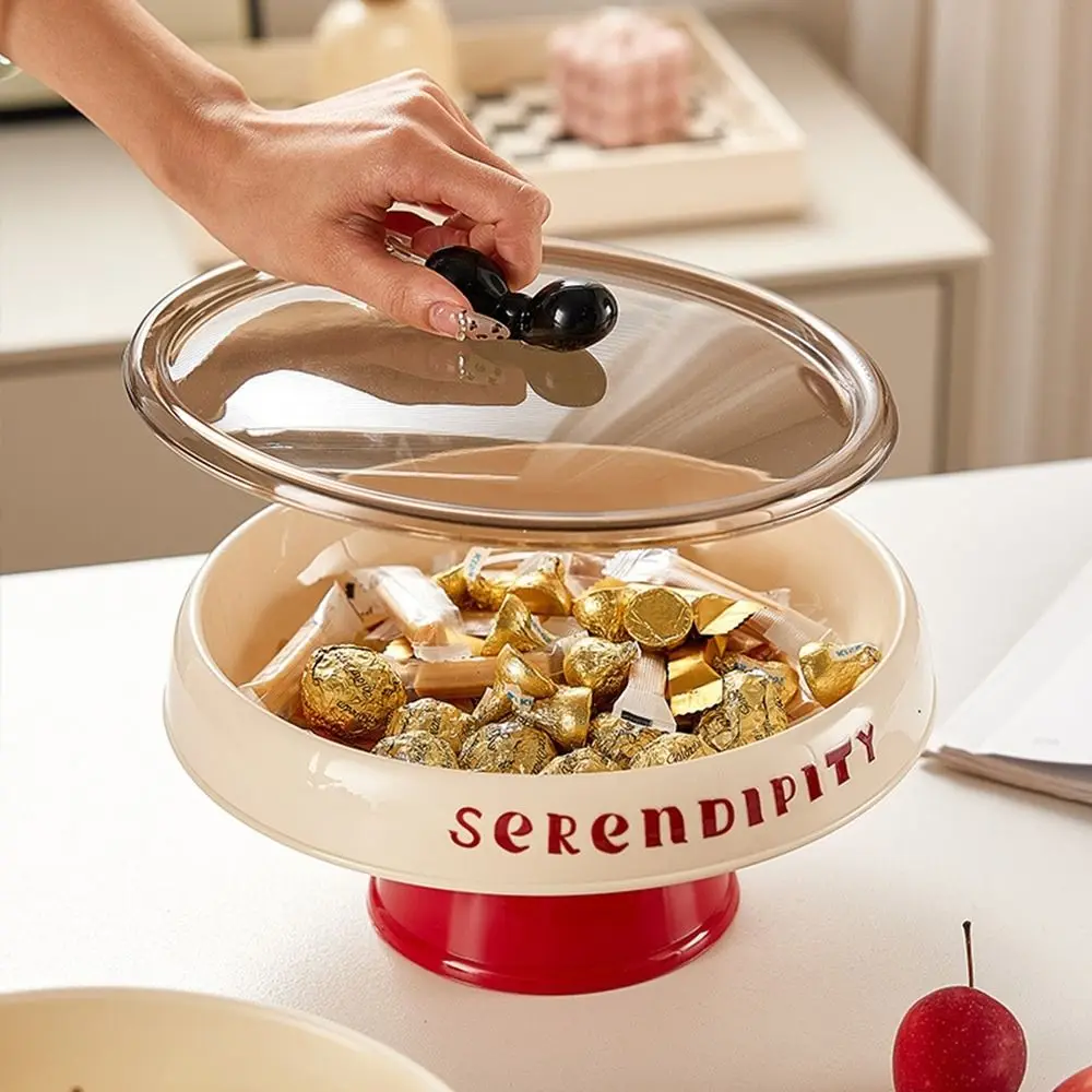 

Modern Plastic High Leg Storage Tray Draining Large Capacity Snack Candy Box with Lid Dry Fruit Tray Living Room