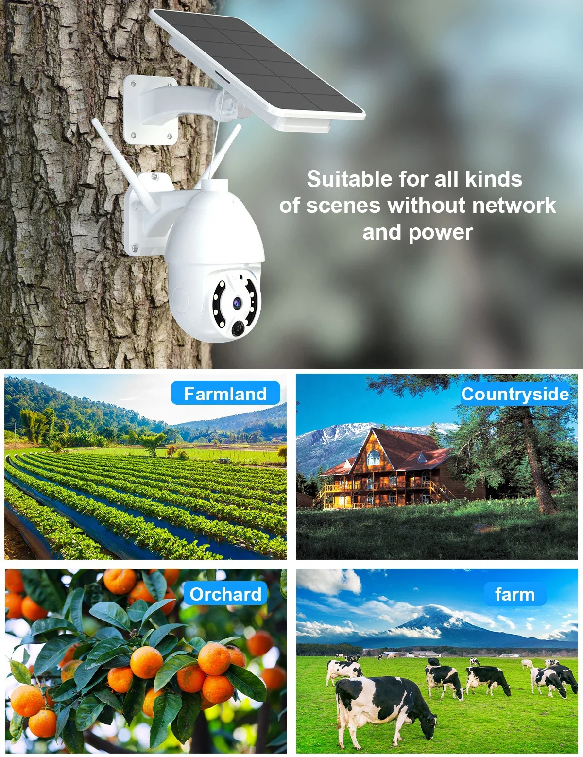 Cámara de seguridad CCTV para exteriores con energía Solar, 3MP, 5MP, 4G, ranura para tarjeta SIM, 360, 8W, detección PIR, visión nocturna, uso doméstico, cámara IP WIFI