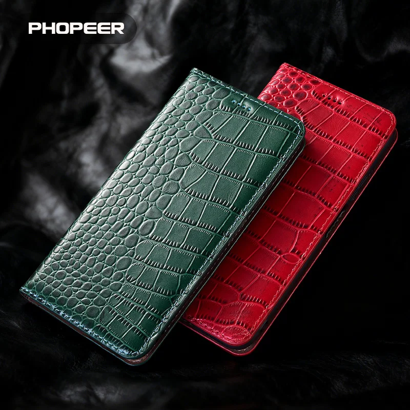 

Luxury Genuine crocodile pattern card bag phone case for Huawei Honor Nova 14 13 13i 12S 12i 11 10 9 8 7 6 5 4 3 2 SE Pro Plus
