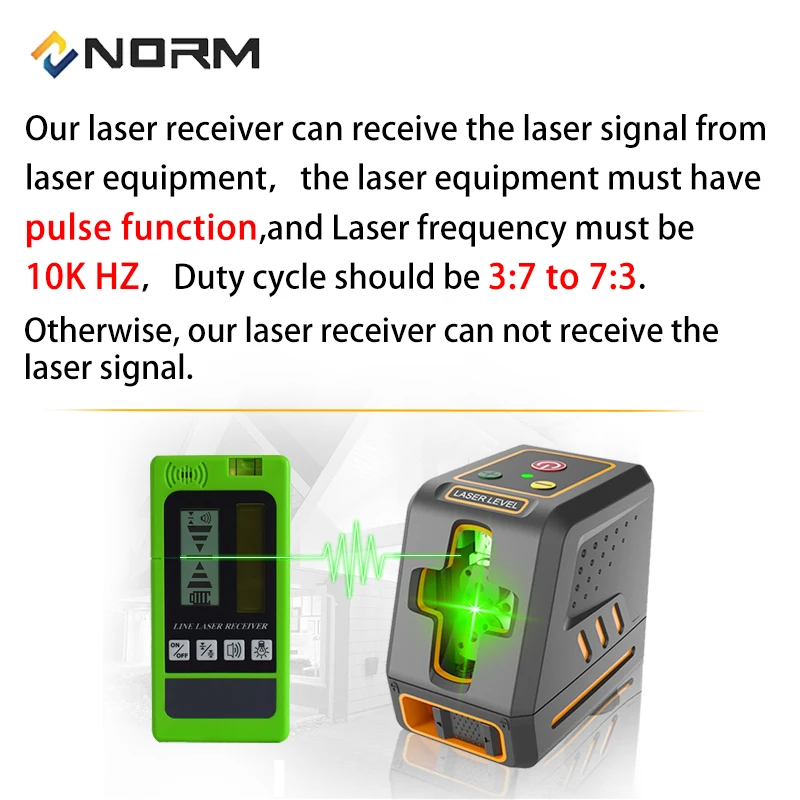 Laser Beam Receiver Level Receiver Detector With Pulsing Line LCD Display Receive For Outdoor Work