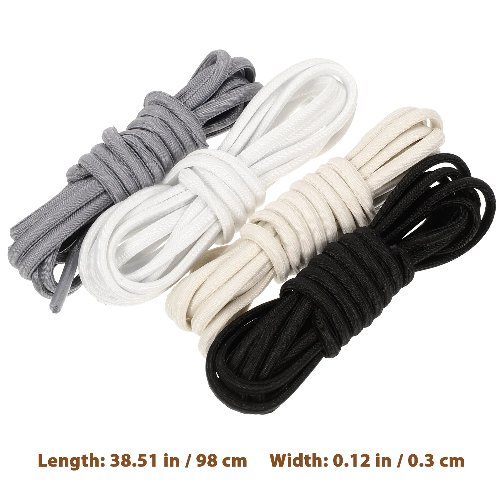 4 Pairs Sneaker Laces Free Elastic Shoelaces Tieless for Adults Sneakers Straps White Child