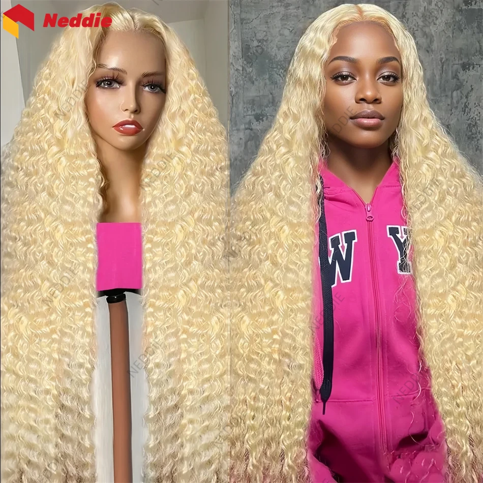 ępione blond 613 13x6 Hd Lace Frontal Curly Wigs Human Hair 13x4 Transparent Hd Lace Front Wig 613 Human Hair Deep Wave Wigs for Women