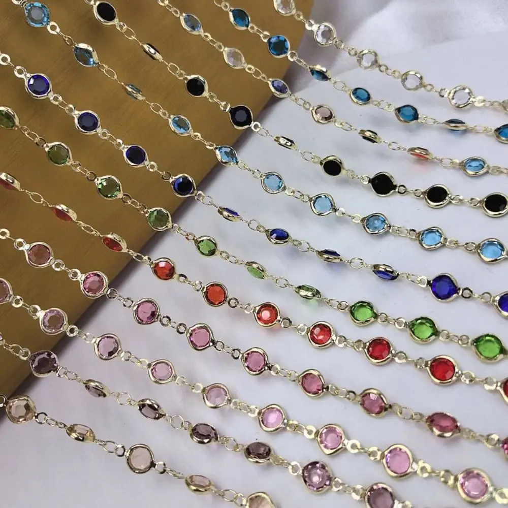 Shiny Crystal Beads Chains 1Meter DIY Zircon Beaded Making Making Jewelry Crafts Necklace Chain