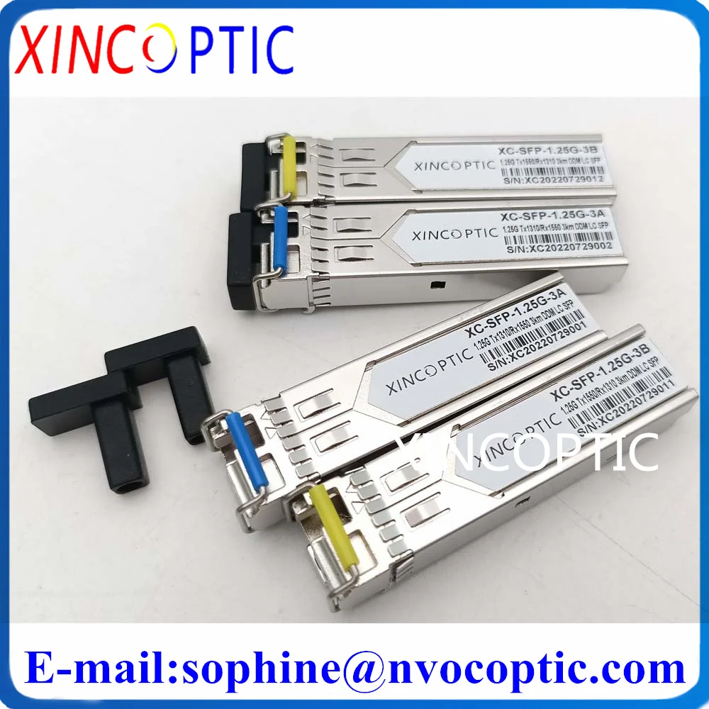 1.25G SM 3KM Mini Gbic WDM BIDI Single Mode Simplex 1310/1550nm LC/SC Connector SFP Module Compatible Cisco/Mikrotik Switch