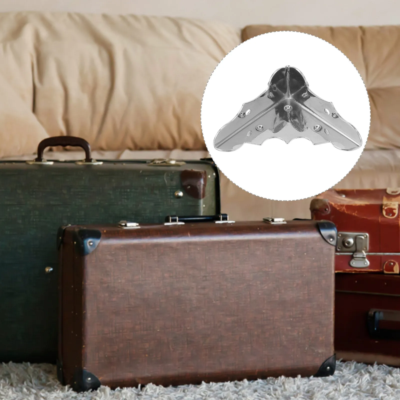 4Pcs Guitar Box Corner Protector Metal Case Replacement Silver Decorative Cover for Guitar Case Jewelry Box Gift Scrapbook Album