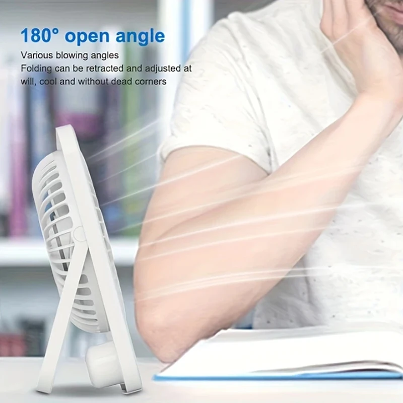 Mini ventilador de escritorio portátil-USB recargable 2025 con pantalla digital 180 °   Ventilador de mano liviano con funcionamiento silencioso y ajustable