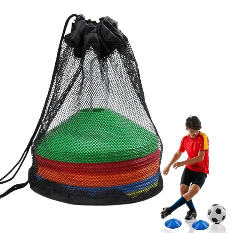 Disc Cones For Sports Training 50X Agility Soccer Cones With Storage Bag Playing Field Marker For Agility Training Football