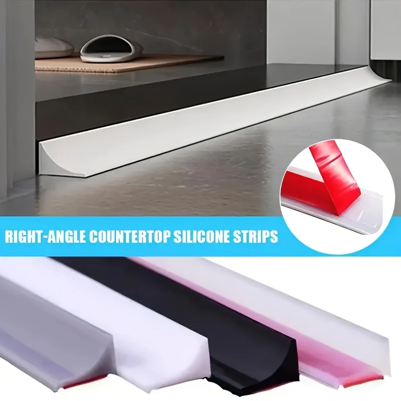 

Kitchen Water Retaining Strip Silicone Self-adhesive Door Seal Retaining Strip Separation Shower Dam Barrier Bathroom Accessory