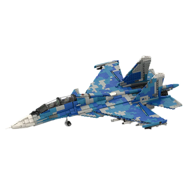 1875PCS WW2 Military MOC 1:35 scale Russia Sukhoi SU-30 SM jet fighter Model creative ideas high-tech Toy aircraft Plane Blocks