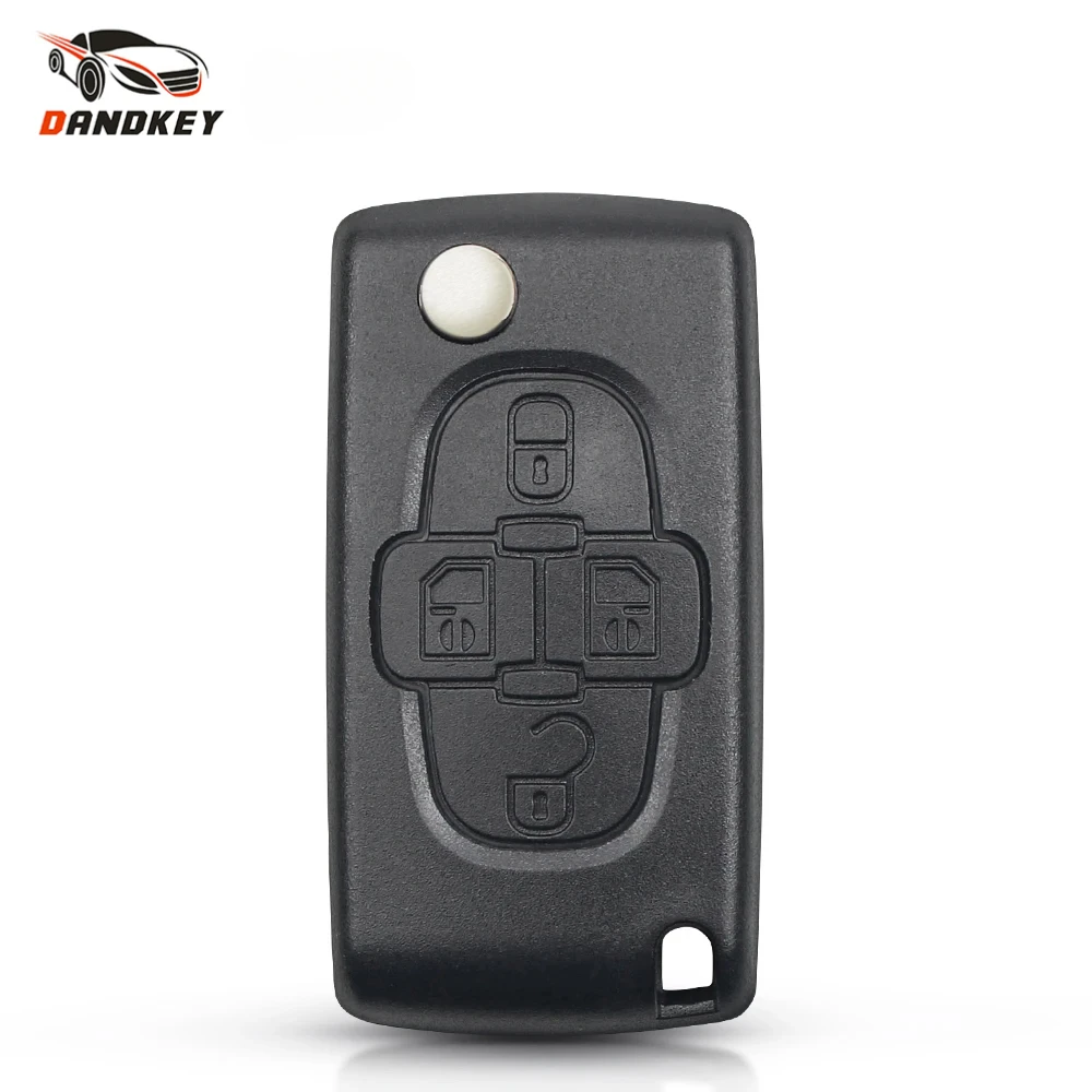 

Dandkey Flip Folding Cae Key Case Blank Shell 4 Buttons For Peugeot 107 207 307 307S 308 407 607 2006 For Citroen C2 C3 C4 C5 C6