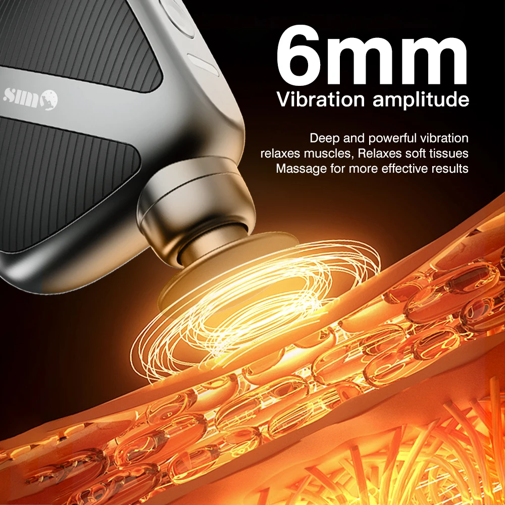 Smart Library Portable Multifunctional Mini Thermal Massage Gun Deep Muscle Fascia Fitness Indoor Handheld Sports Massager Gun