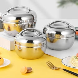 Stainless Steel Lunch Box 800ml, 1000ml, 1300ml, Double Layer Insulated Leak Proof Lunch Box - Thermal Lunch Container