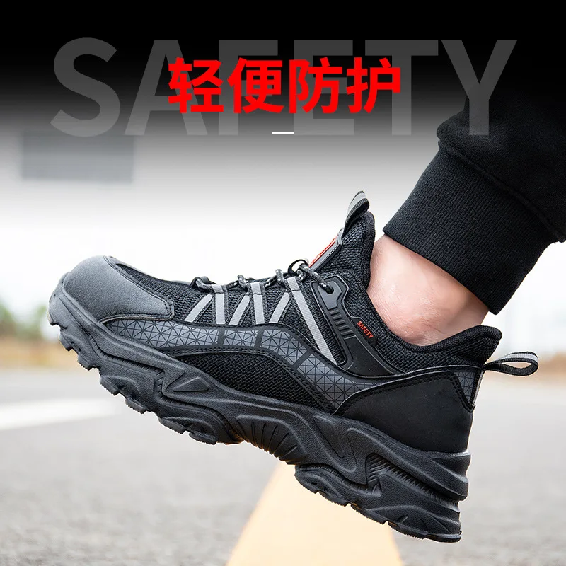 Plus Size 36-48 Men & Women Safety Mining Shoes Outdoor Hiking Sneakers Steel Toe Kevlar Insole Safety Work Shoe Anti-smashing