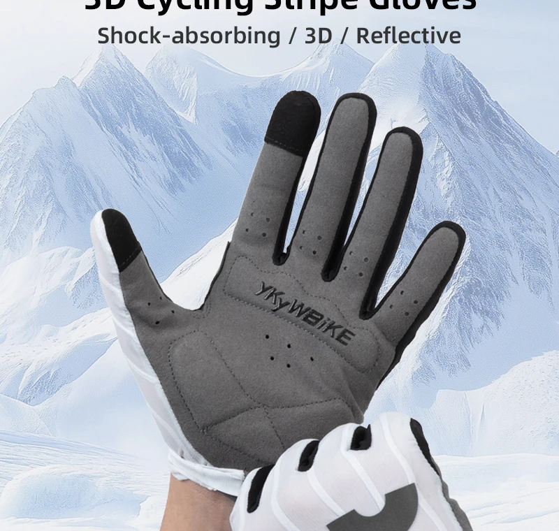YKYWBIKE Fahrradhandschuhe, gewebt, aerodynamisch, gestreift, Fahrrad-Sporthandschuhe, rutschfeste Reithandschuhe, stoßdämpfende Rennradhandschuhe – Detail 26