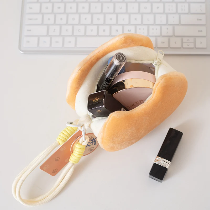 Adorable pain au beurre chat peluche mignon petit sac de rangement en peluche Kawaii Taiyaki peluches chat en forme de jouets en peluche cadeau pour fille