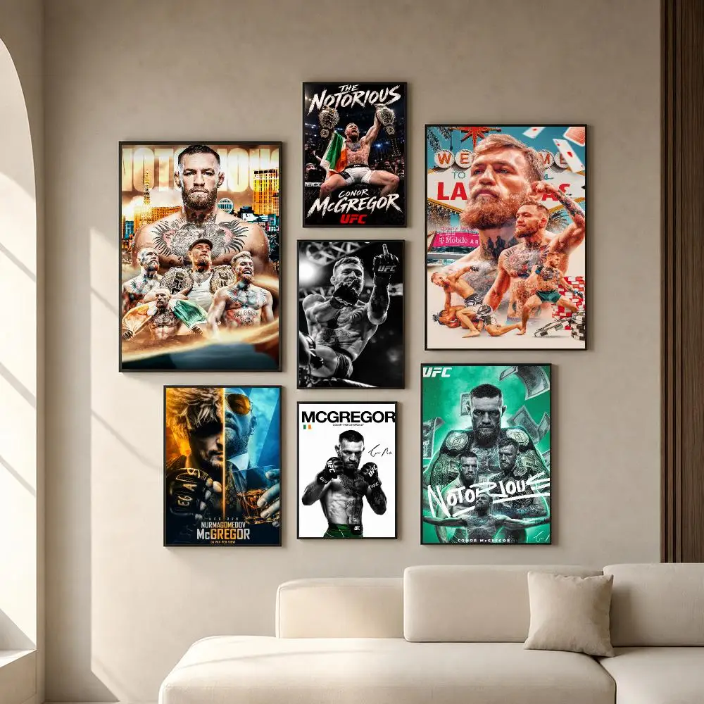 MMA C-Conor McGregor UFC Poster PP Self-Adhesive Removable HD Waterproof Wall art Suitable Bedrooms Living Rooms Gifts