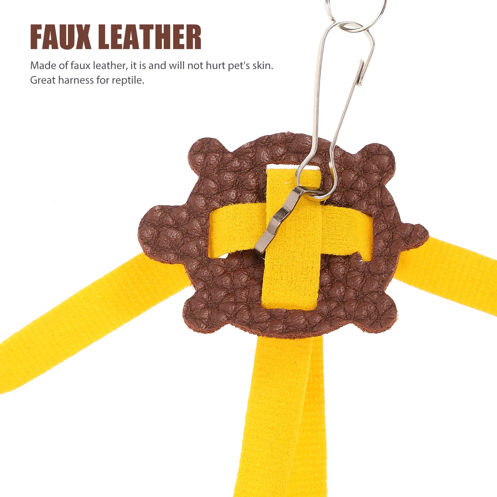 

Turtle Leash Reptile Training Harness Faux Pet Traction Rope for Lizard Turtle Size S Yellow Reptile Leash