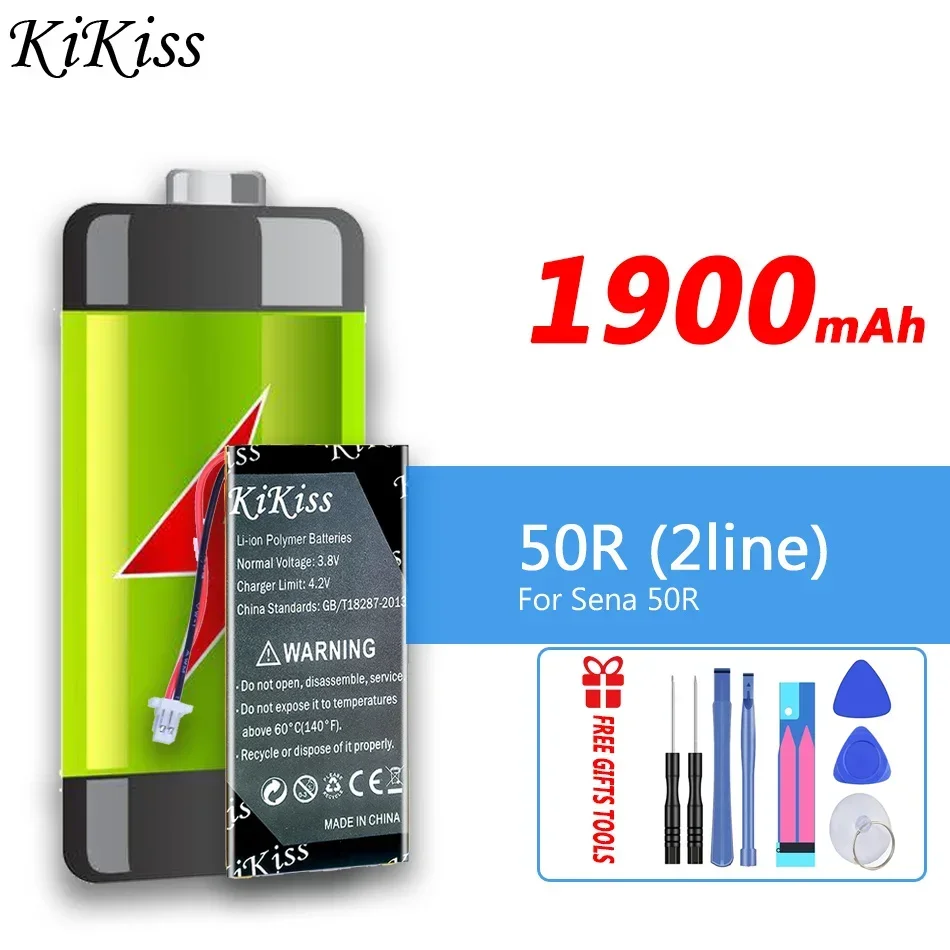 

50R 2-Wire Plug 1900mAh Premium Replacement For Sena 50R 2 Lines Contactor Communication Device Components Battery