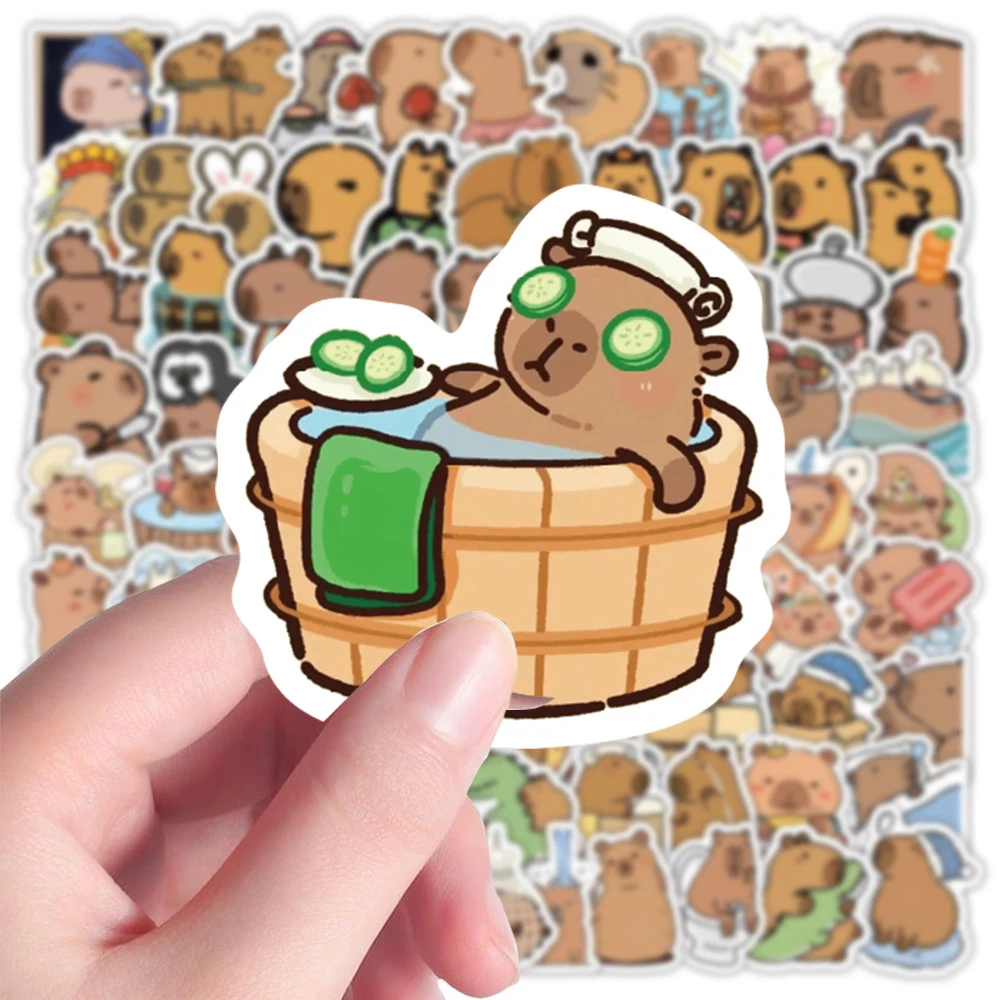 10/30/50/100pcs Cartoon Animal Capybara Funny Graffiti Stickers MEME Decoration Decals DIY Gift Guitar Laptop Phone Cute Sticker