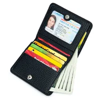 Genuine Leather RFID ID Credit Bank Business Card Holder Cowhide Coin Purse Bags Luxury Clutch Slim Pocket Wallets For Women - Image 5