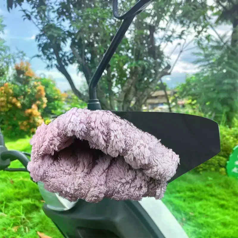 

2 шт. зимние перчатки для электрического велосипеда - теплые утолщенные чехлы на ручки, непромокаемые и ветрозащитные мотоциклетные перчатки из искусственной кожи