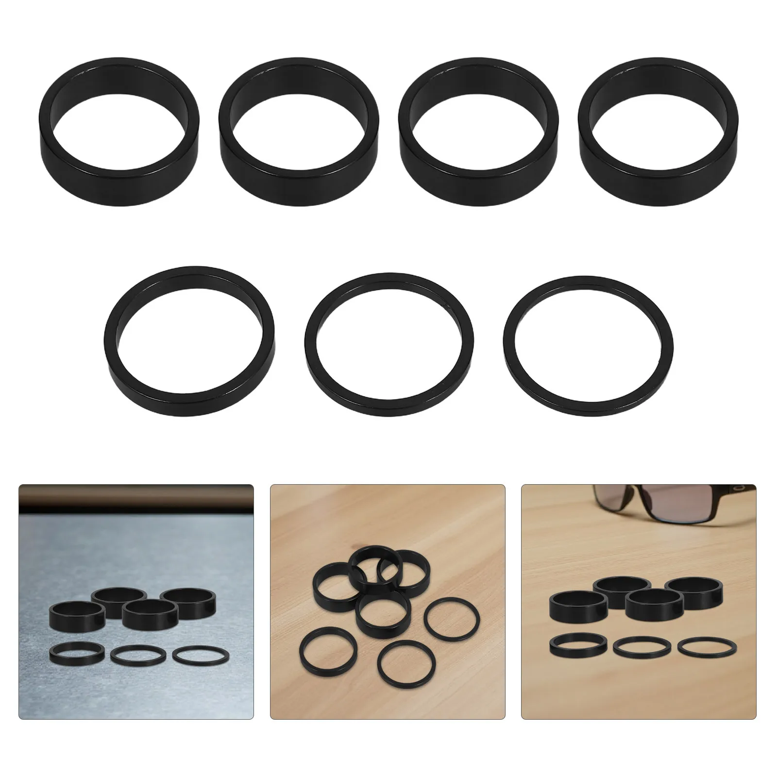 

7pcs Mountain Bike Spacer Set 28.6Mm Aluminum 2 3 5 10Mm Stackable Stem For Fork Headset Road Cycling Accessories