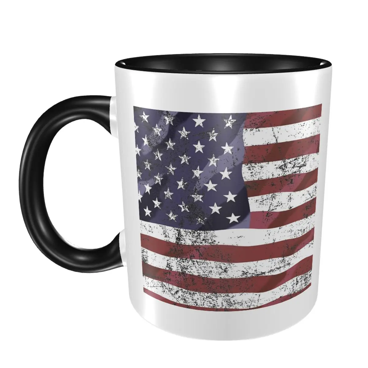 

Vintage American Flag Mug Funny Ceramic Coffee Cups Tea Mugs Milk Cup Drinkware Gifts for Friends