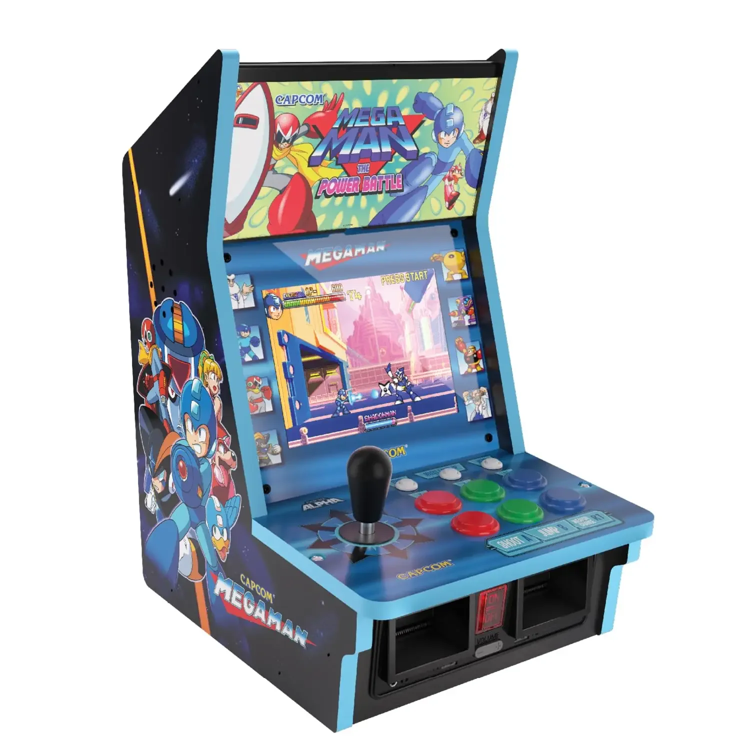 Evercade Alpha Mega Man Bartop Arcade - Pre-assembled unit with Competition-Grade Arcade Controls + 8