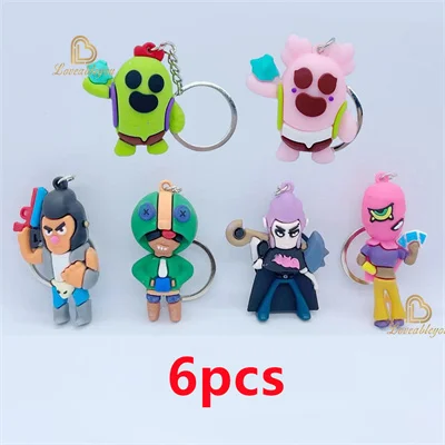 Game Theme Keyring Car Seat Keychain Spike Poco Tara Hero Silica Gel Keychain Cartoon Character Ornament Key Bag Pendant Gift