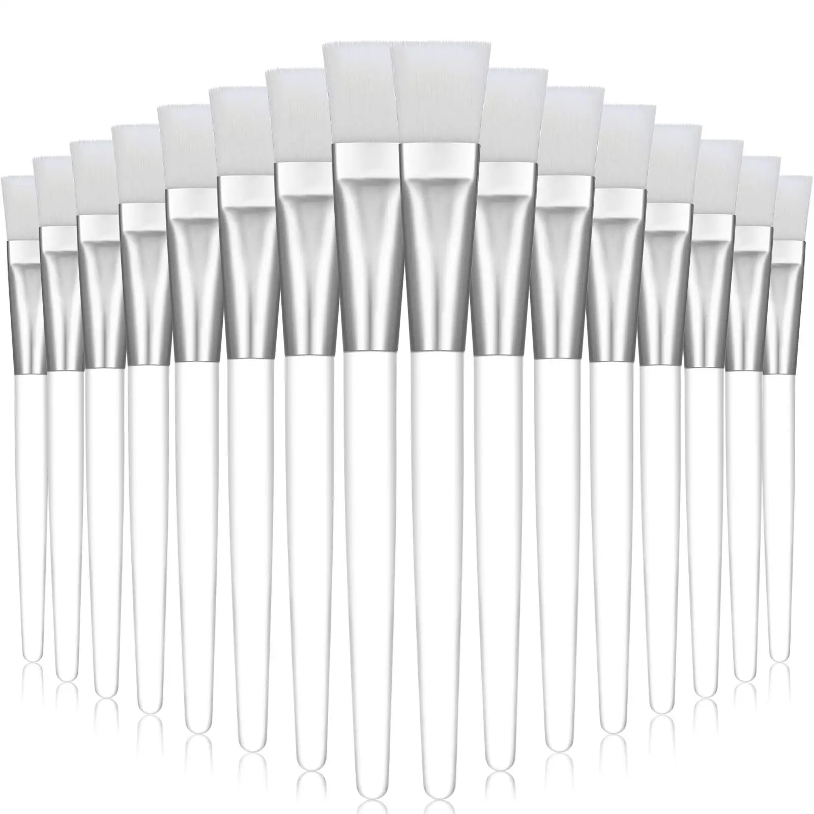 16 Gesichtsmasken-Pinsel - Professionelle Kosmetik- und Hautpflegewerkzeuge, Weiche Nylonborsten, Transparente Griffe – Detail 1