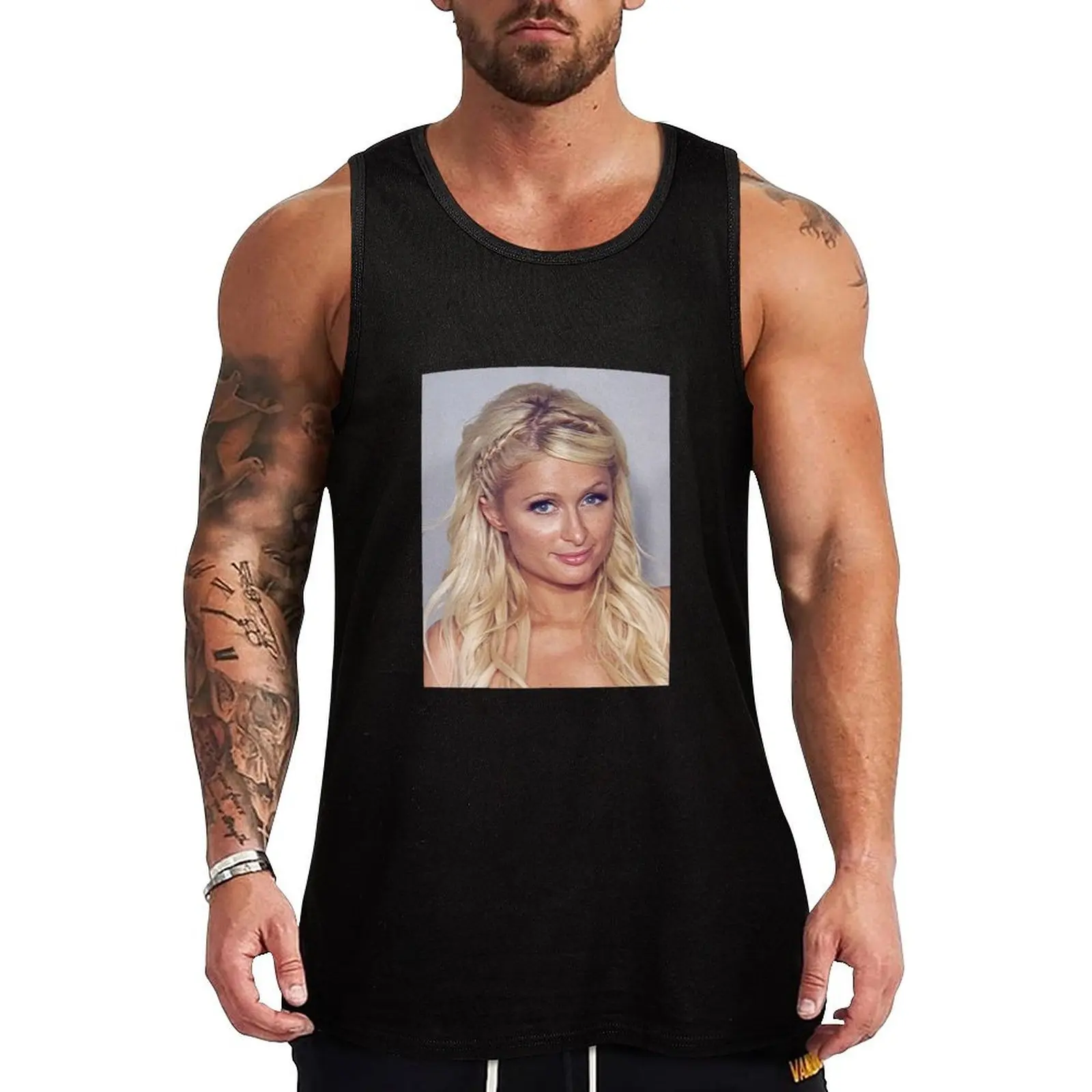 Paris Hilton mugshot Tank Top Performance Stretch Tank Top Athletic Workout Wear