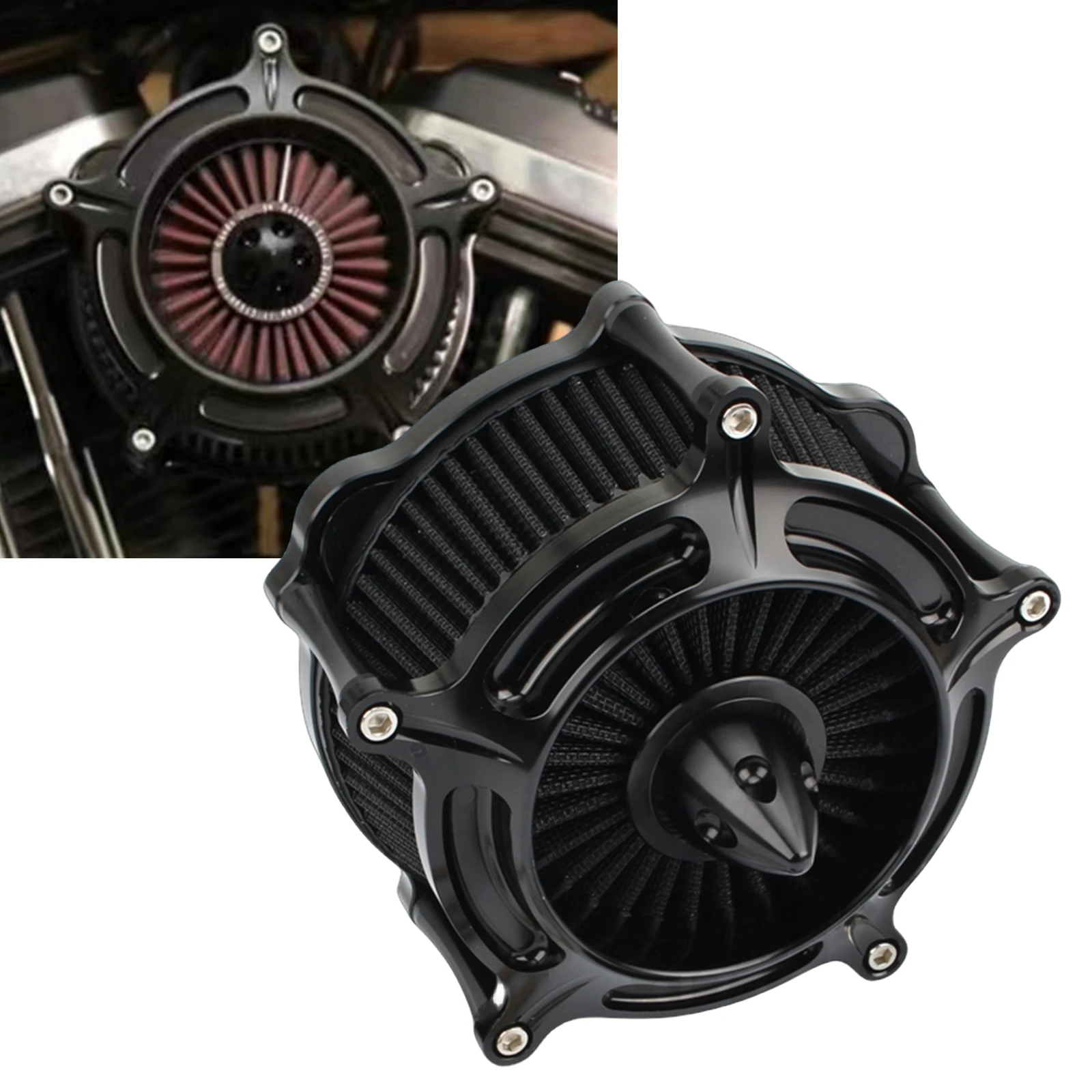 

For Harley Dyna FXDLS Softail Touring Trike FLSTNSE FLSTSE FXSBSE Motorcycle Air Cleaner Intake Filter Cover