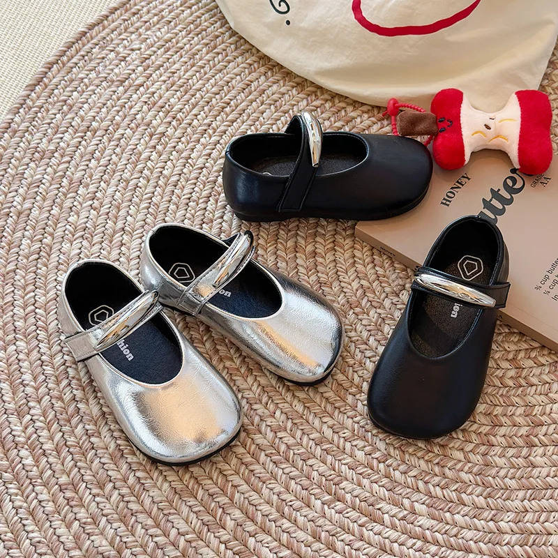 

2025 Autumn New Children Princess Leather Shoes for Girls Fashion Korean Style Soft Bottom Anti-slippery Versatile Dress Shoes