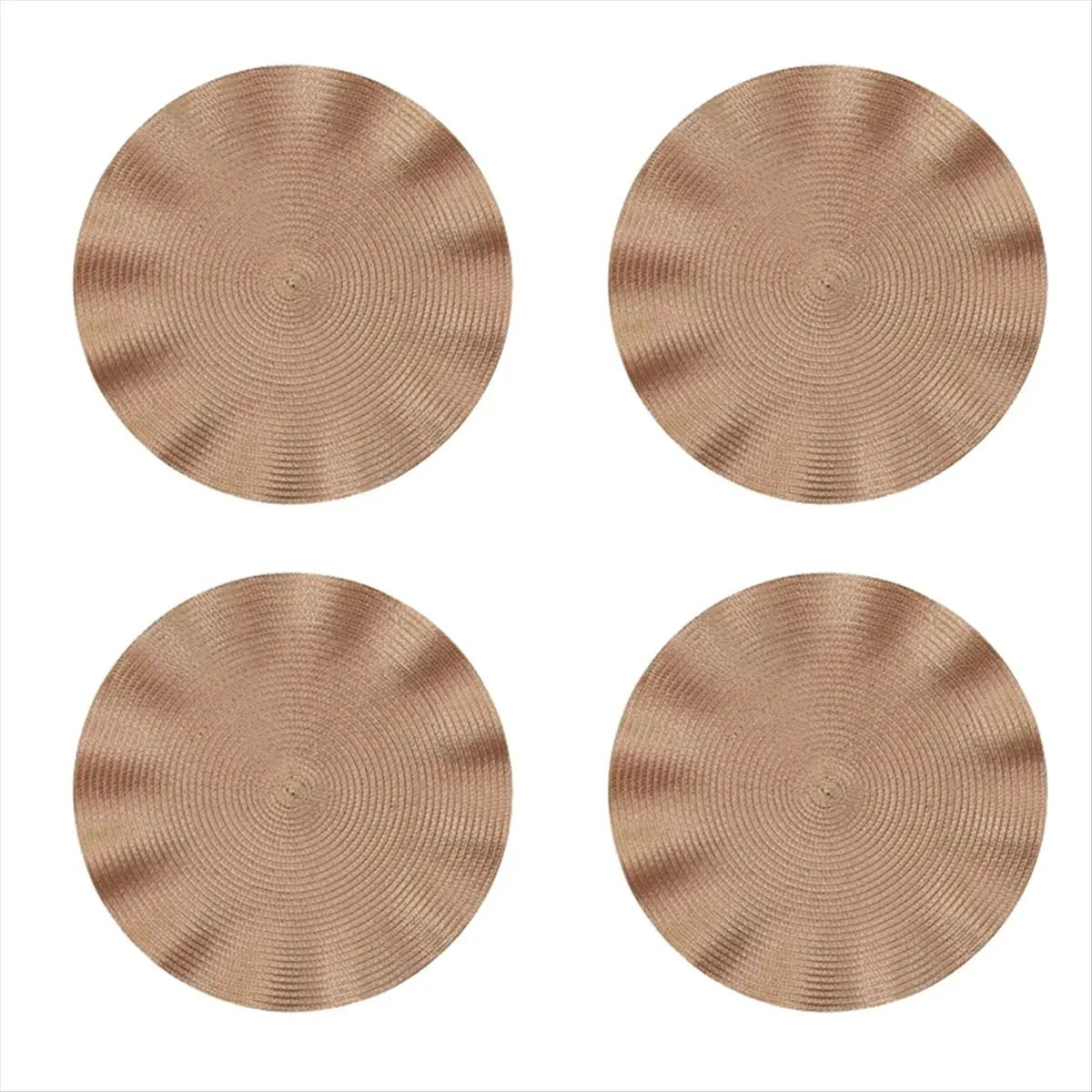 A79I Tappetino da pranzo occidentale con bordo auricolare in legno, resistente all'olio, impermeabile, sporco e isolante termico, colore champagne