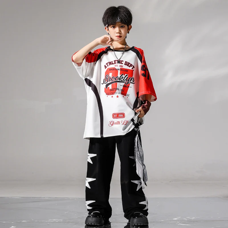 Teenager Hip Hop Kleidung T-Shirt Cago Hosen Kleidung setzt Mädchen Street Dance Jogger Jungen Jazz Kostüme Kinder Streetwear Outfits