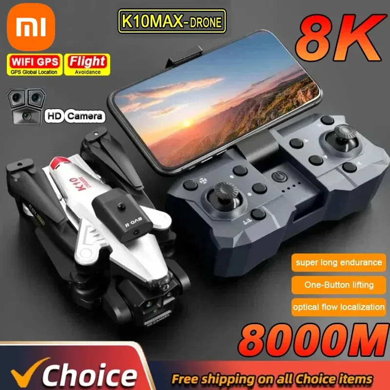 Xiaomi K10Max Drone 8K Professional Three Camera Brushless Motor Optical Flow Positioning Drone for Adult and Child Toys