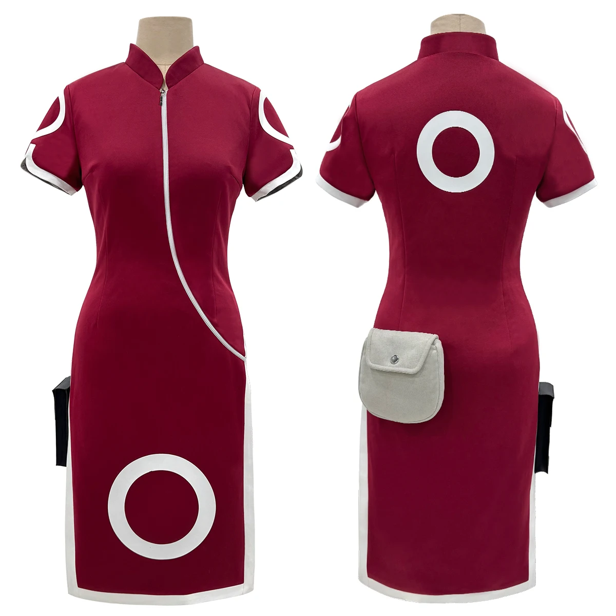 

HOLOUN аниме Харуно Сакура косплей костюм с коротким рукавом Cheongsam шорты сумка поясная сумка Хэллоуин Рождественский подарок Cos Convention