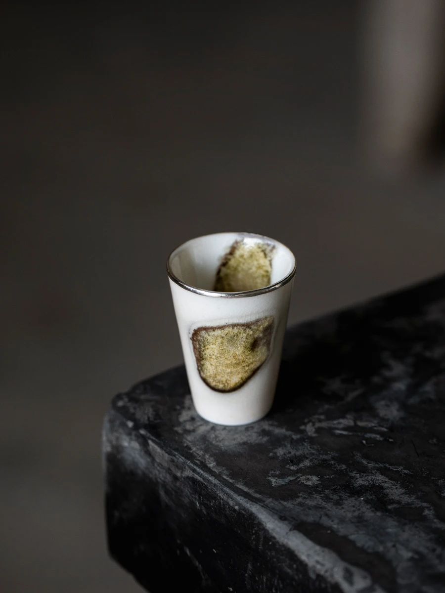 

Retro Handmade Cerc Tea Cup Baiyao Straight Cup Naked Burning Silver Wrapped Zen Sle Tea Room Owner Cup Chinese Sle