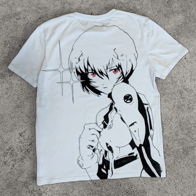 Spring and summer new unisex short sleeved fashionable new loose top Japanese and Korean anime fashion style Y2K